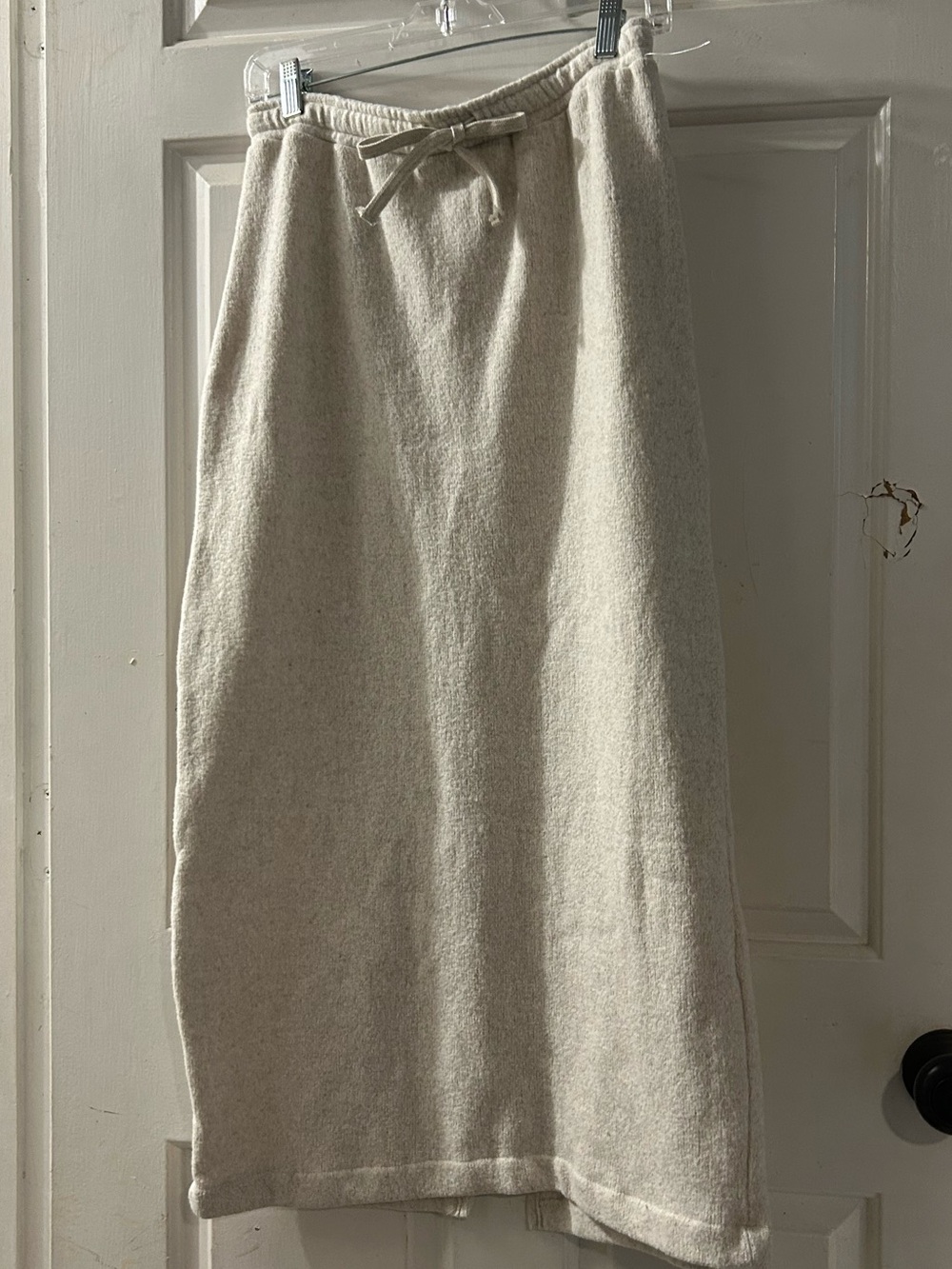 Zara Cream Drawstring Midi Skirt